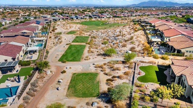 aerial view featuring a mountain view