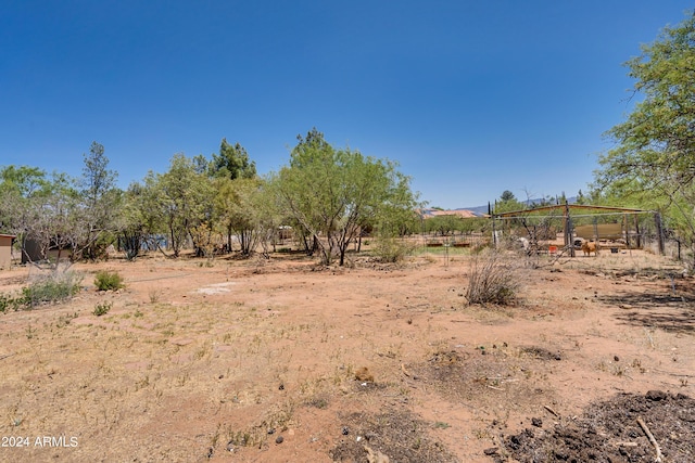 view of yard with a rural view