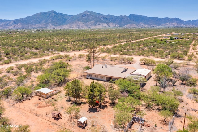 drone / aerial view with a mountain view