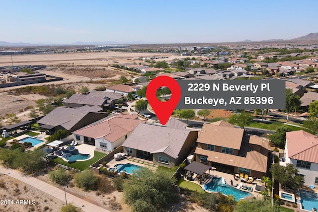 aerial view with a residential view