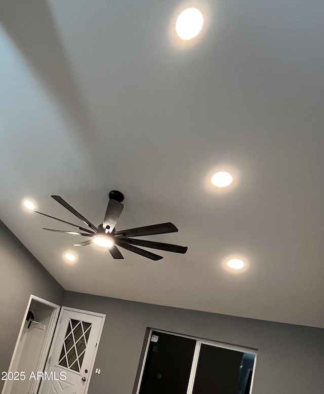 interior details with ceiling fan