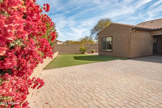 view of patio featuring a fenced backyard