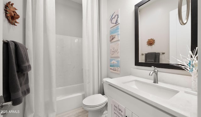 8149 E Jaeger St, Mesa, AZ 85207 - full bath with toilet, vanity, and shower / bath combo with shower curtain