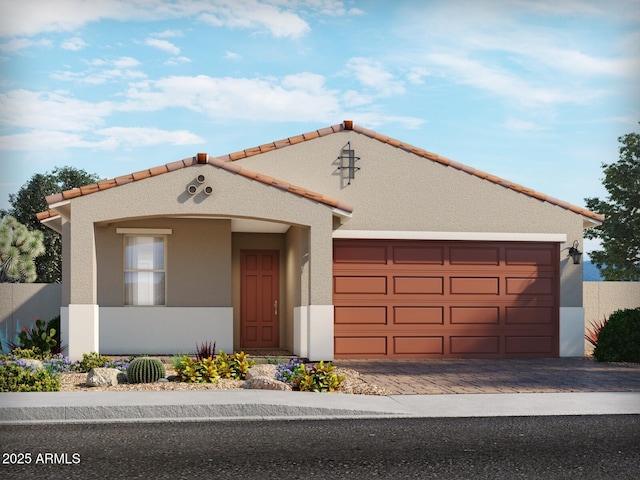 view of front facade featuring a garage