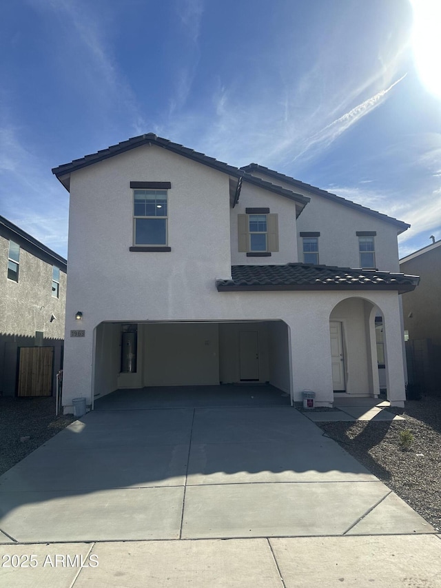 view of front of property featuring a garage