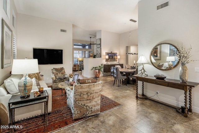 living room with baseboards