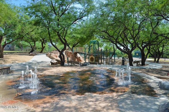 view of community with a playground