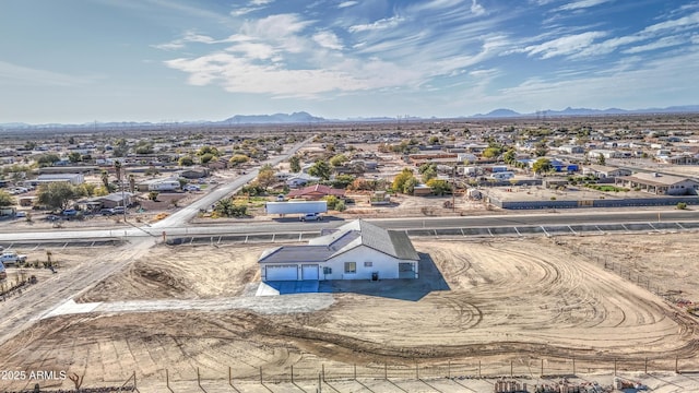 aerial view with a mountain view