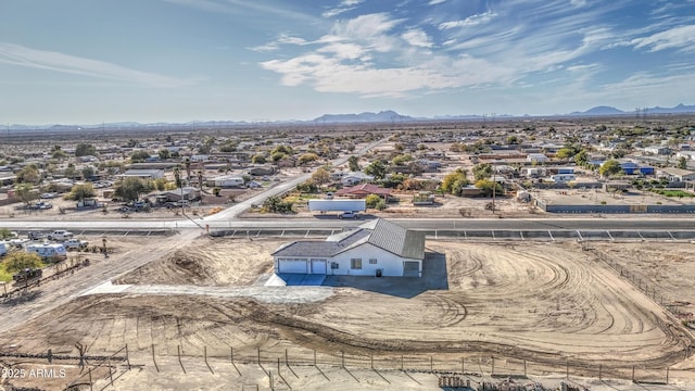 aerial view with a mountain view