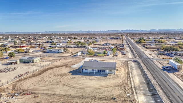 drone / aerial view with a mountain view