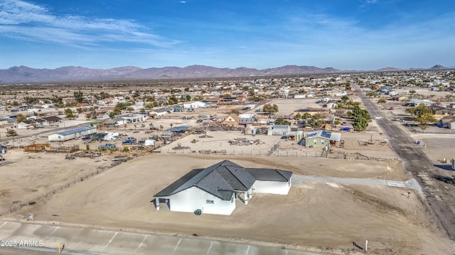 bird's eye view with a mountain view