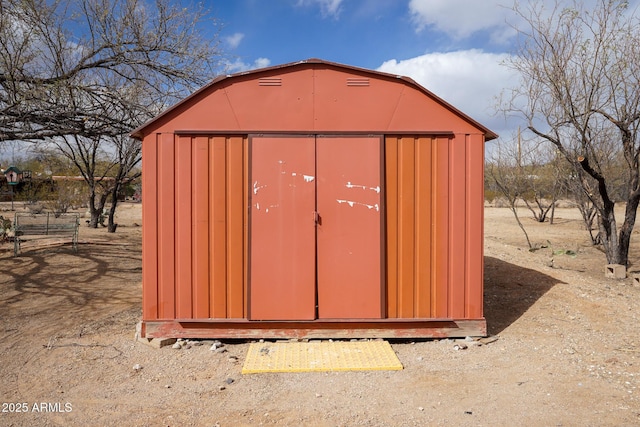 view of shed