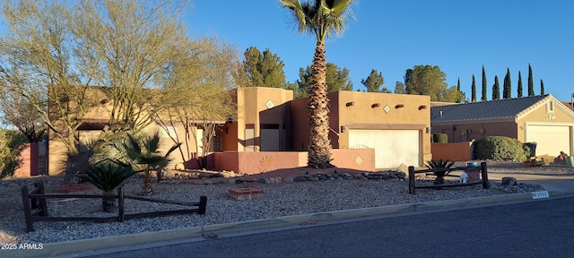 adobe home with a garage