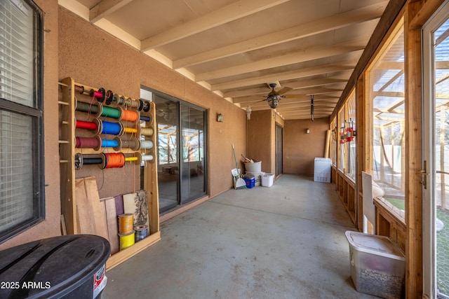 view of patio / terrace featuring ceiling fan