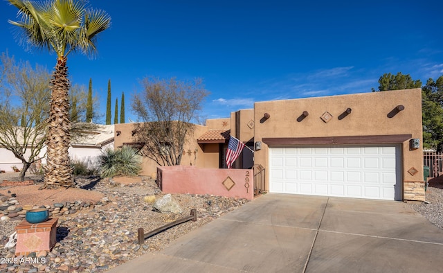 adobe home with a garage