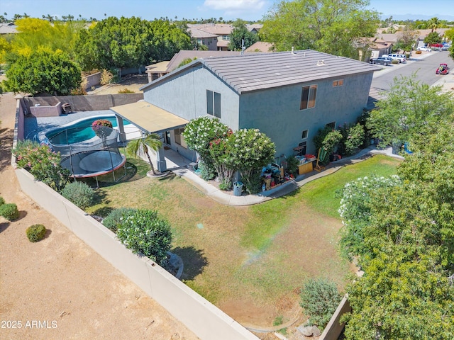 aerial view with a residential view
