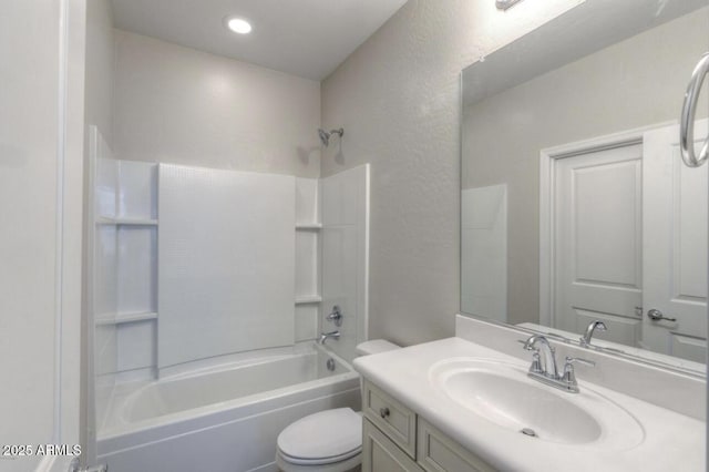 14870 W Encanto Blvd Unit 1106, Goodyear, AZ 85395 - bathroom with vanity, recessed lighting, tub / shower combination, and toilet