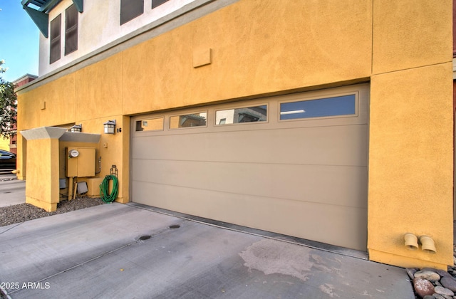 garage with driveway