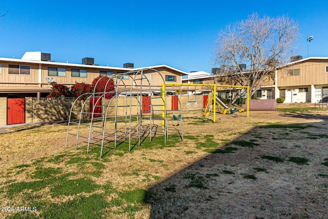 view of community jungle gym