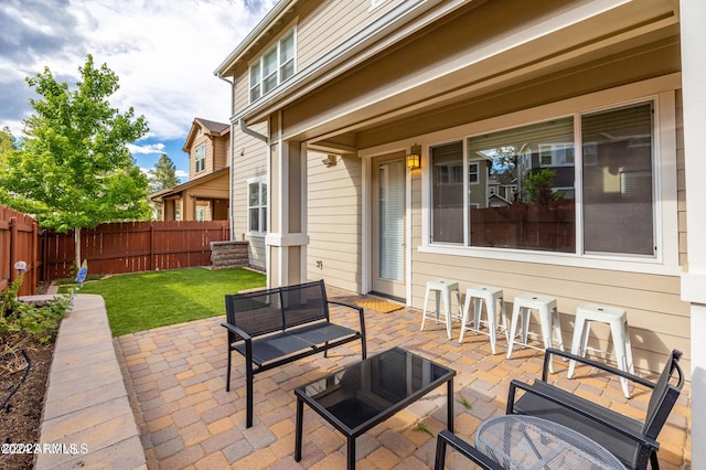 view of patio featuring outdoor lounge area