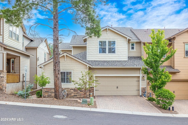 view of front of property featuring a garage