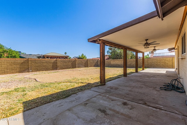 4845 W Evans Dr, Glendale, AZ 85306 - fenced backyard with a patio area and ceiling fan