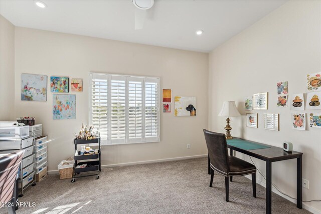 office area with carpet floors