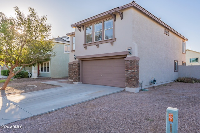 view of front of house featuring a garage