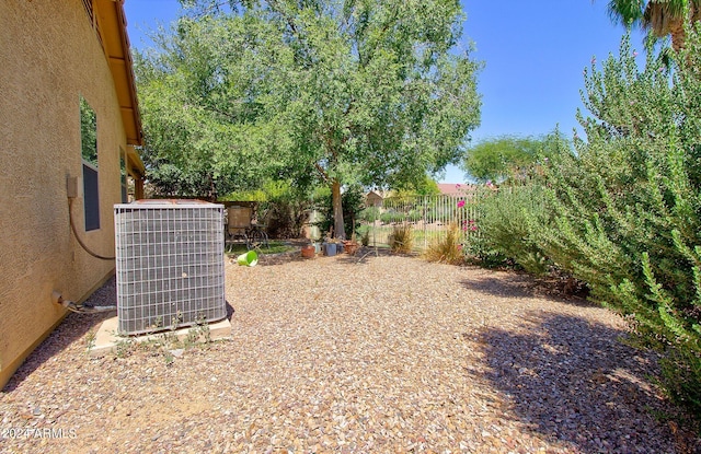 view of yard featuring cooling unit