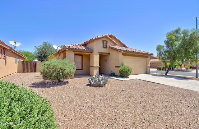 view of front of house with a garage