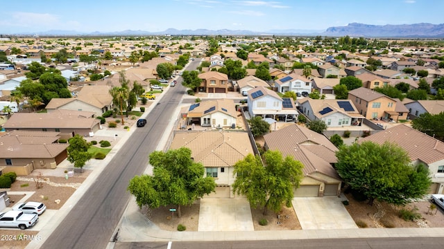 bird's eye view with a residential view and a mountain view