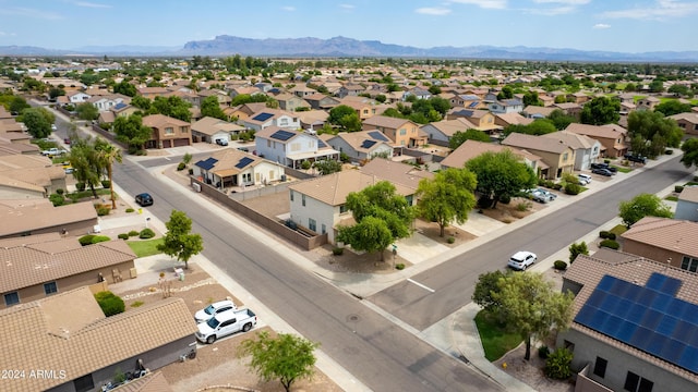 bird's eye view with a mountain view and a residential view