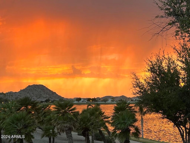 property view of mountains featuring a water view