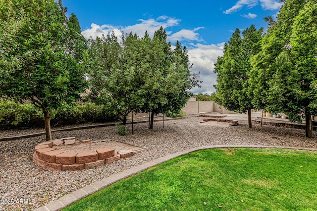 view of yard with fence