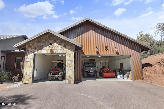 garage with driveway