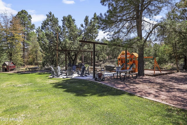 view of yard with playground community