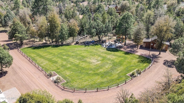 bird's eye view with a rural view