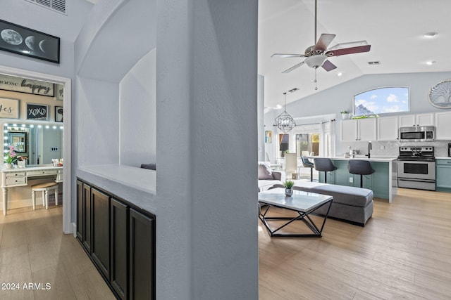 15912 W Central St, Surprise, AZ 85374 - living area with a ceiling fan and high vaulted ceiling