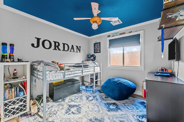 15912 W Central St, Surprise, AZ 85374 - bedroom with crown molding and a ceiling fan