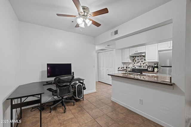 12123 W Bell Rd Unit 211, Surprise, AZ 85378 - tiled office space with a sink and a ceiling fan
