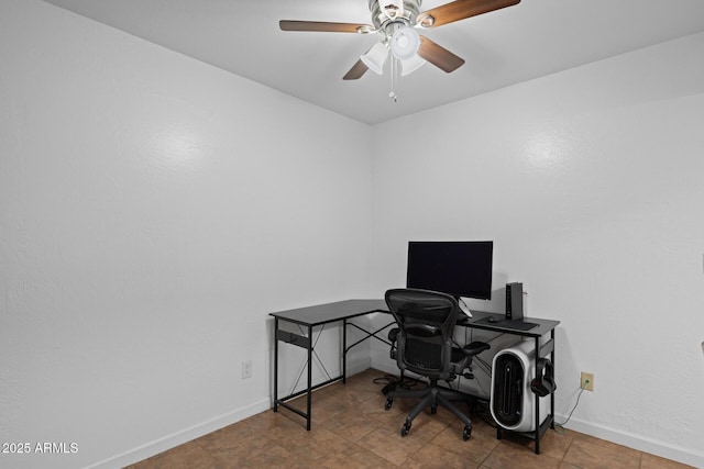 12123 W Bell Rd Unit 211, Surprise, AZ 85378 - office area featuring baseboards and a ceiling fan