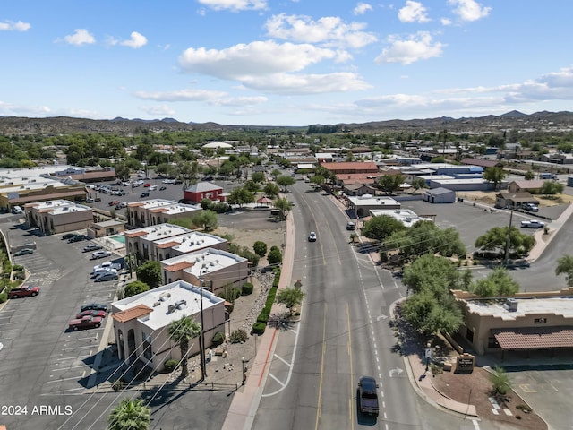 aerial view with a mountain view