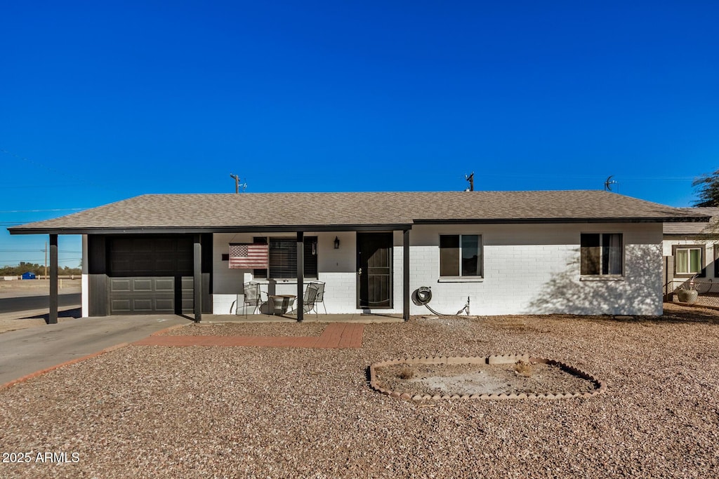 ranch-style house with a garage