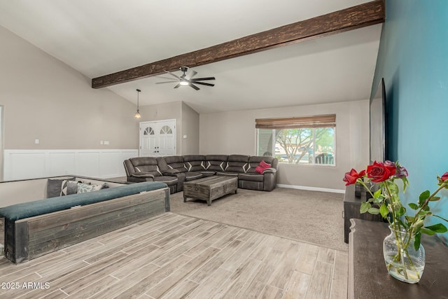 3061 W Betty Elyse Ln, Phoenix, AZ 85053 - living room featuring wood finished floors and ceiling fan