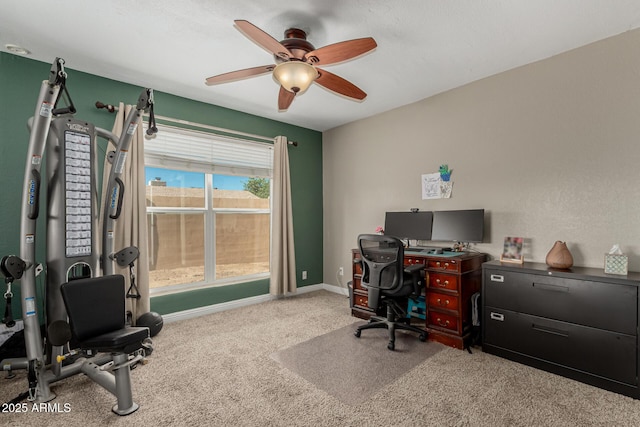 3061 W Betty Elyse Ln, Phoenix, AZ 85053 - office area with carpet flooring and ceiling fan