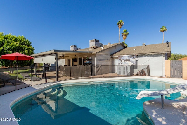 3061 W Betty Elyse Ln, Phoenix, AZ 85053 - view of pool featuring a water slide and a patio