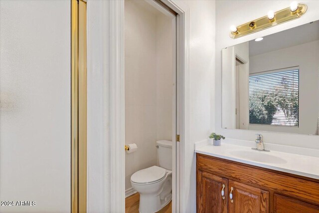 bathroom with vanity and toilet