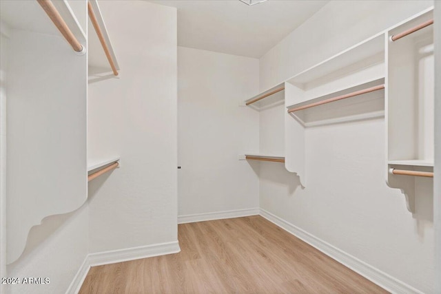 walk in closet featuring light hardwood / wood-style floors