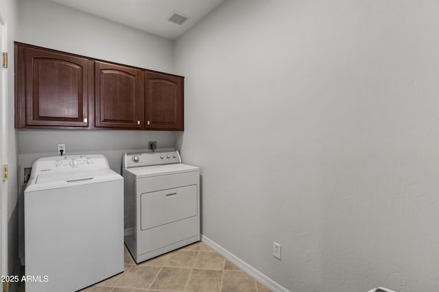 laundry area featuring cabinets and separate washer and dryer