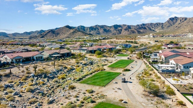 bird's eye view featuring a mountain view